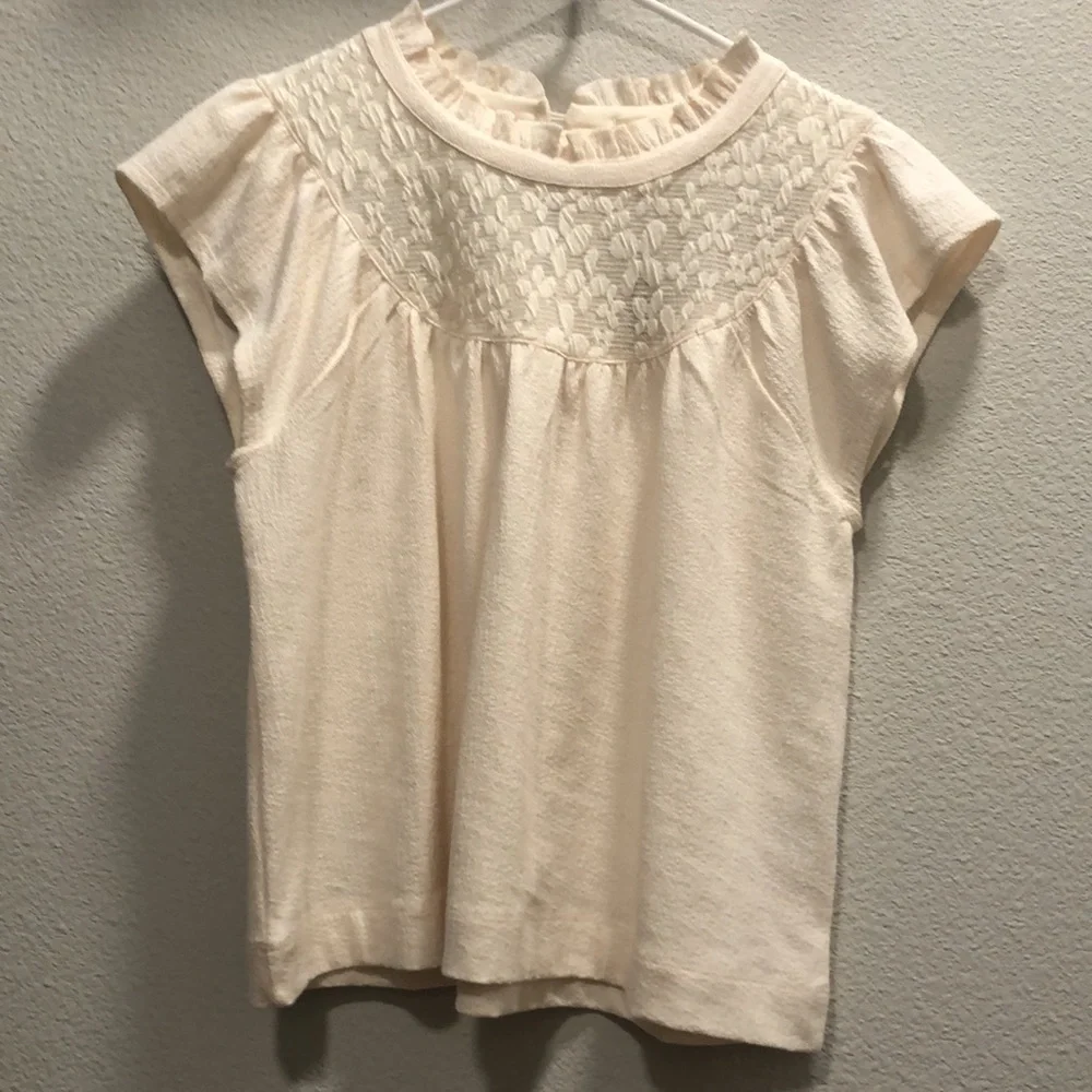 Madewell Textural Knit Ruffle-Neck Top size M - Picture 3 of 7